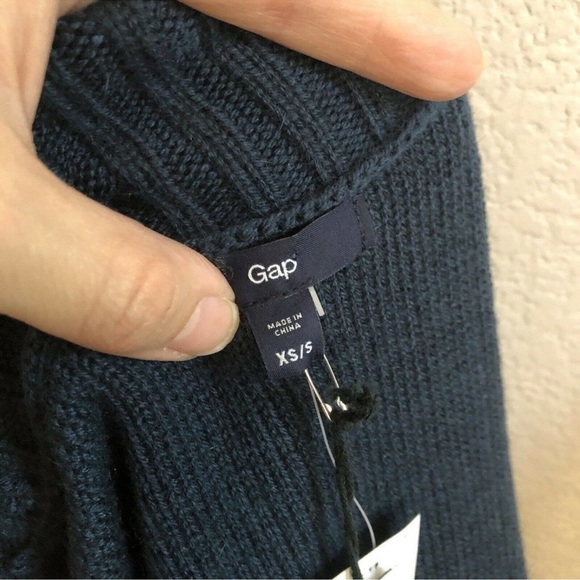GAP Blue Shawl Collar Cardigan Sweater - Picture 4 of 11